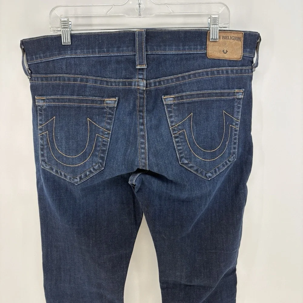 True Religion Rocco Relaxed Skinny Jeans Mens 36x33 Dark Wash Stretch USA Made